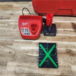 HOUSTON LOCATION - AS-IS (APPEARS LIKE NEW) Milwaukee 12-Volt Lithium-Ion Cordless Green 250 ft. 3-Plane Laser Level Kit