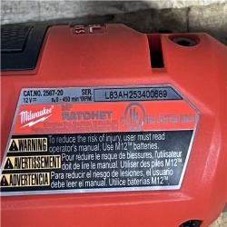 Houston Location AS-IS Milwaukee FUEL 12-Volt Lithium-Ion Brushless Cordless High Speed 3/8 in. Ratchet (Tool-Only)