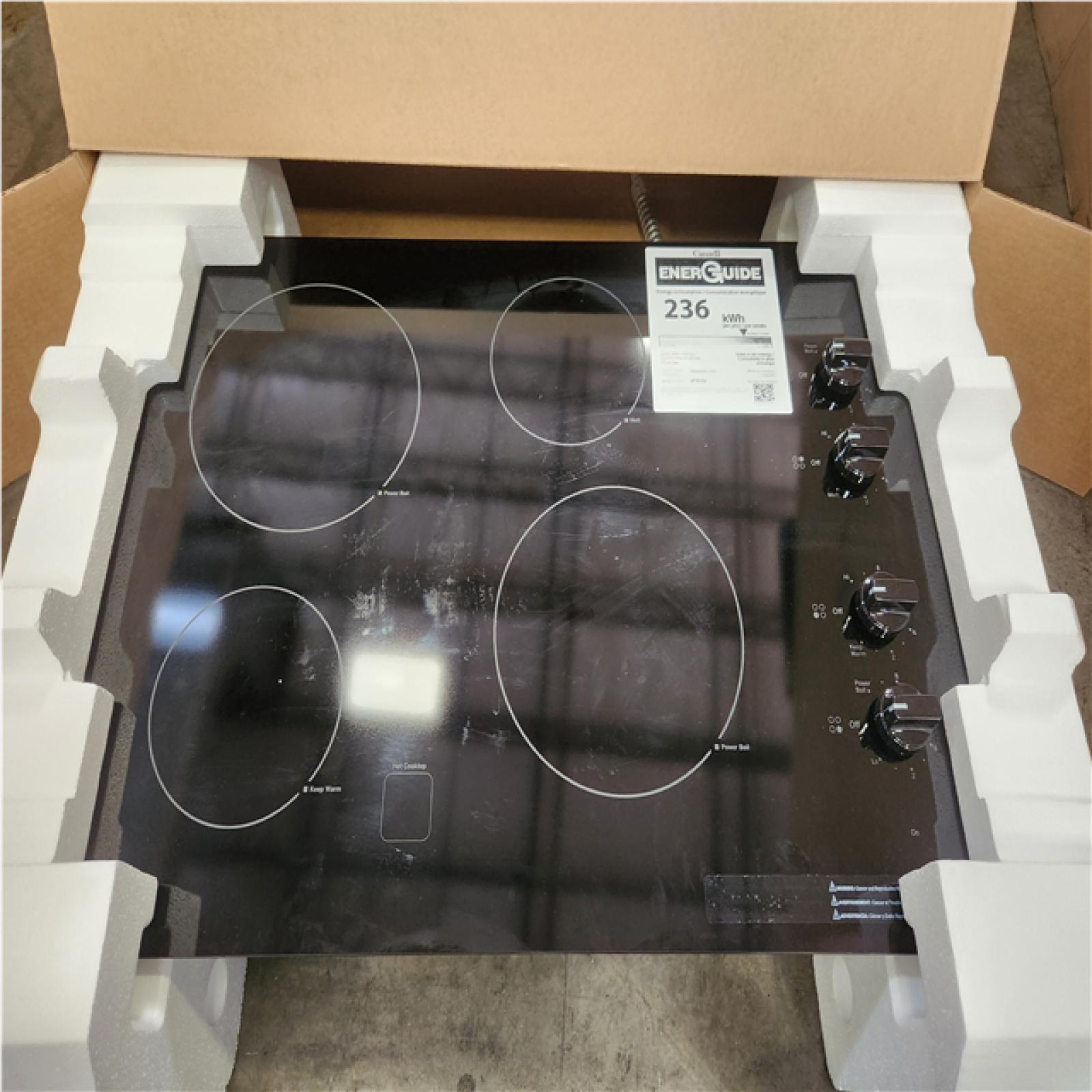 Phoenix NEW GE 30 in. 4 Burner Element Radiant Electric Cooktop in Black including 2 Power Boil Burners