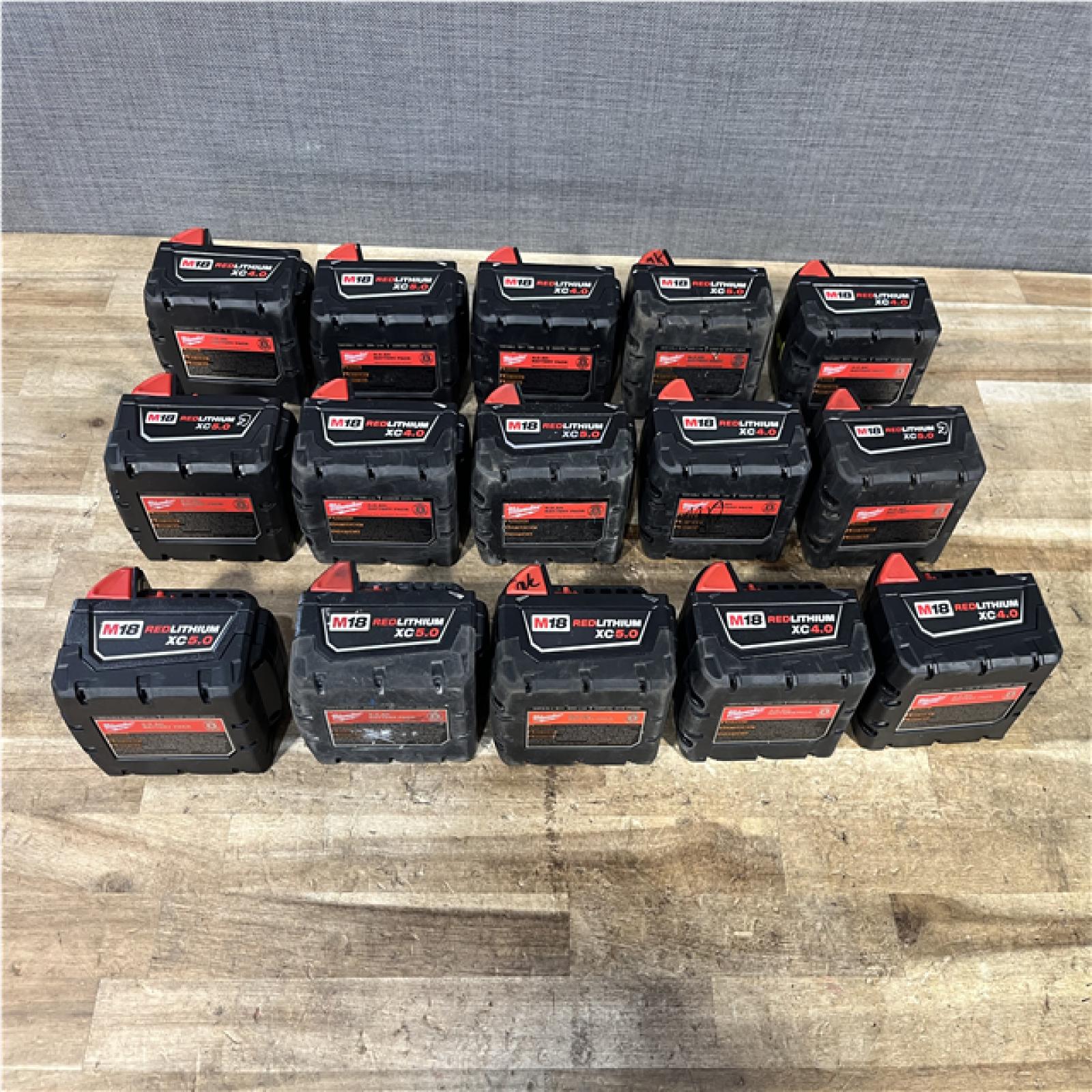 Houston Location Milwaukee Batteries QTY/15