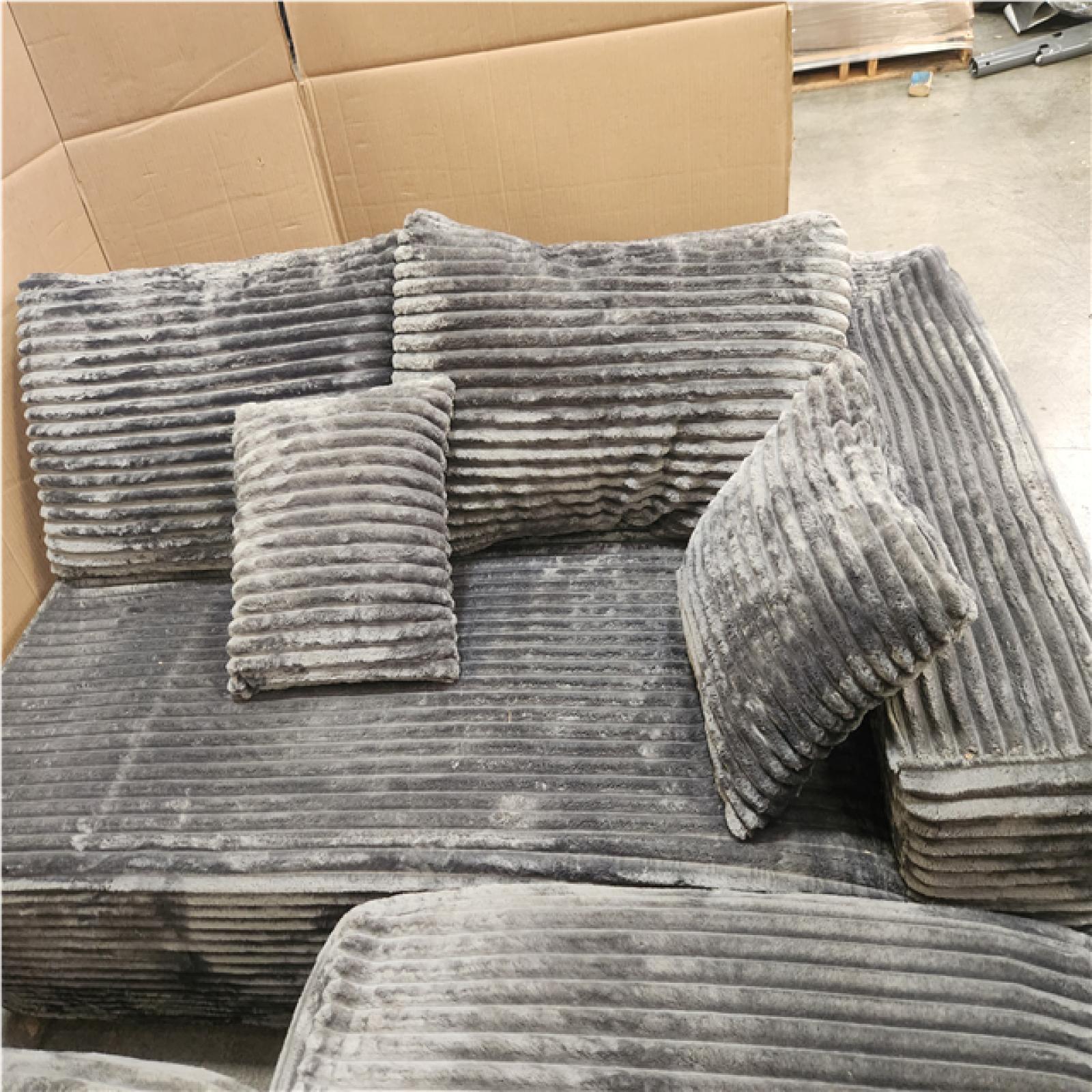 Phoenix NEW Modular L-Shaped 3-Piece Grey Sofa