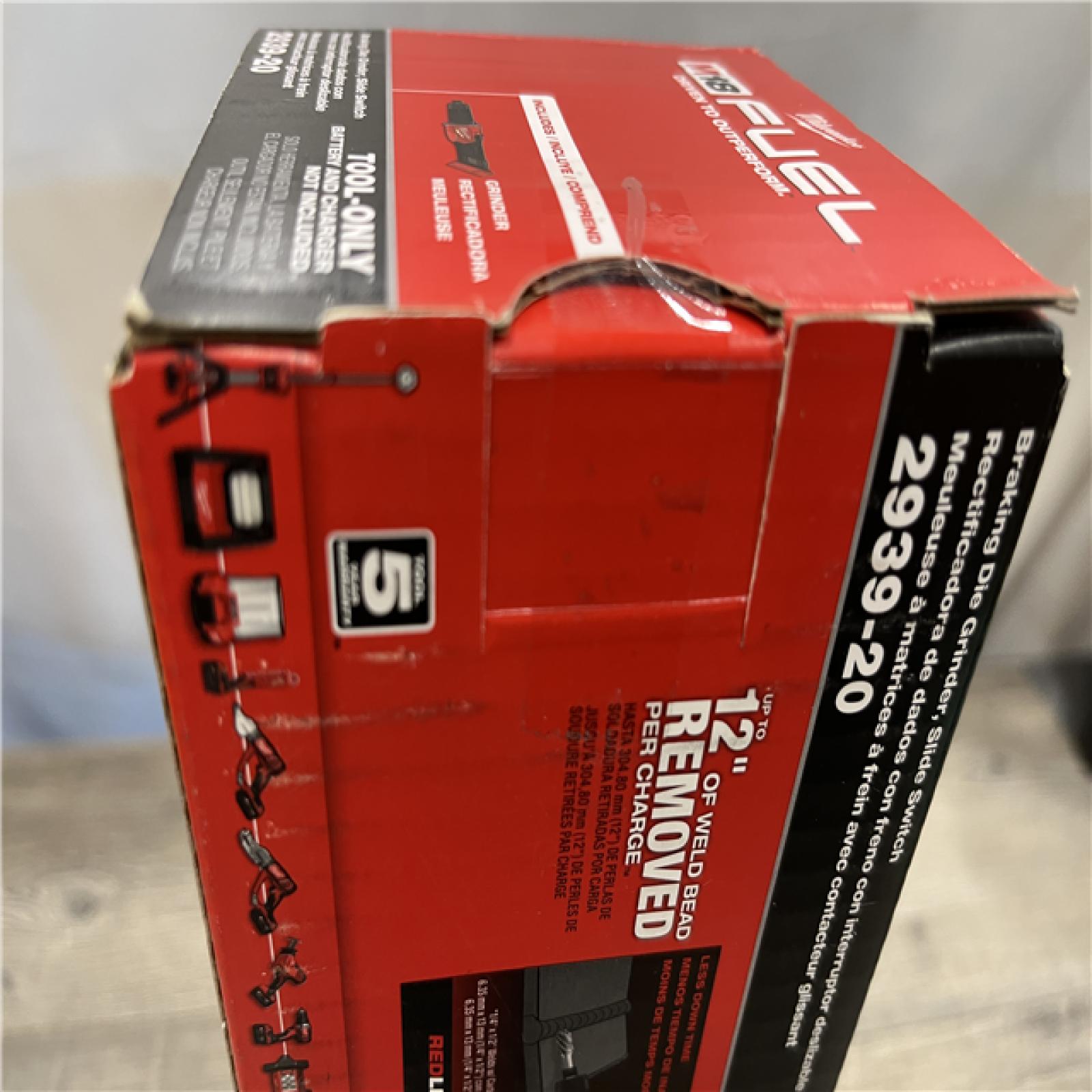 NEW - Milwaukee FUEL 18V Lithium-Ion Brushless Cordless 1/4 in. Braking Die Grinder Slide Switch (Tool-Only)