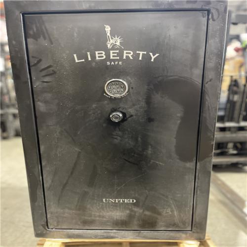 DALLAS LOCATION- AS-IS LIBERTY SAFE United 36-Gun 60-Minutes Fire Rating EMP E-Lock  60.5 in. H x 36 in. W x 22 in. D  Black Gun Safe