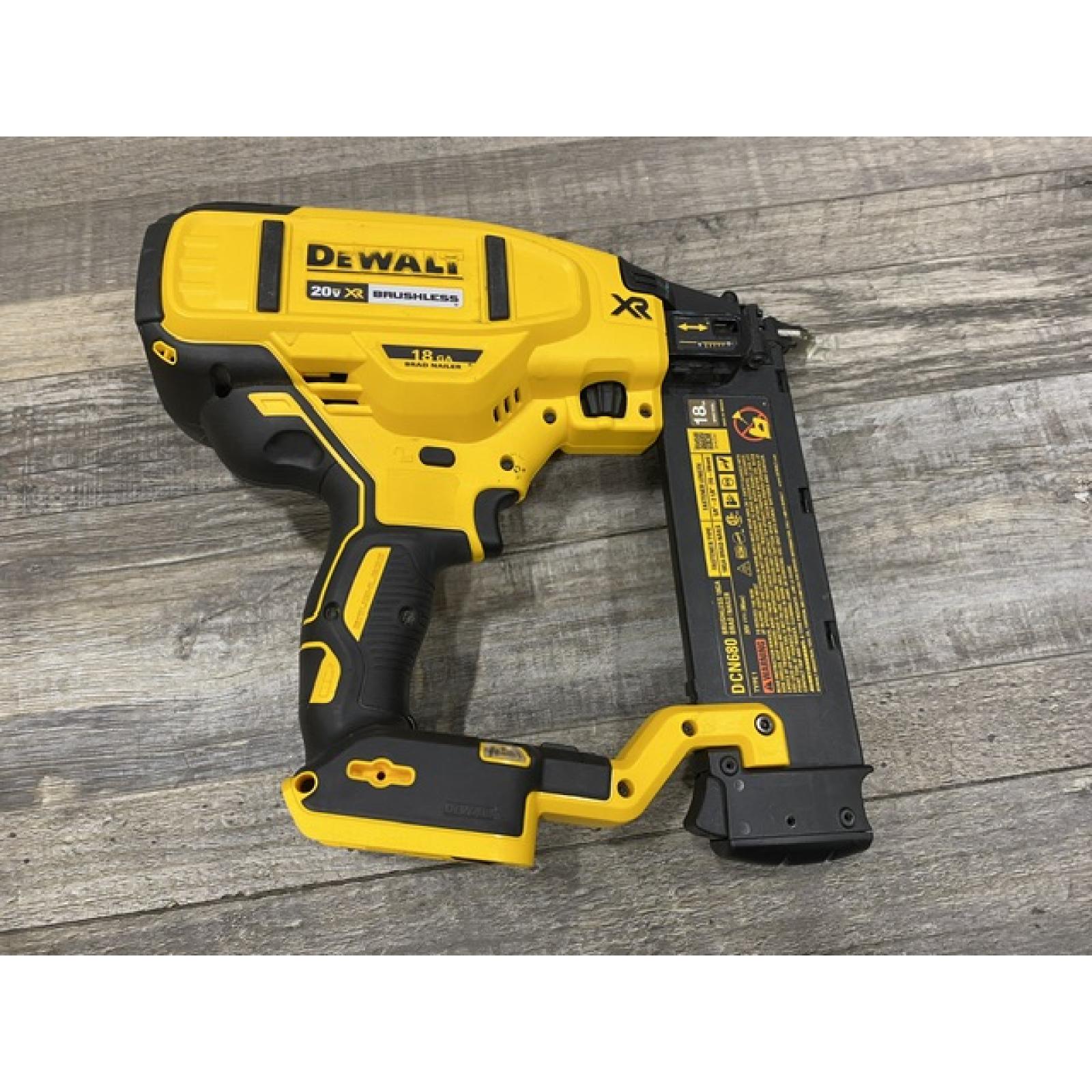 AS-IS DEWALT 20V MAX XR Lithium-Ion Electric Cordless 18-Gauge Brad Nailer (Tool Only)
