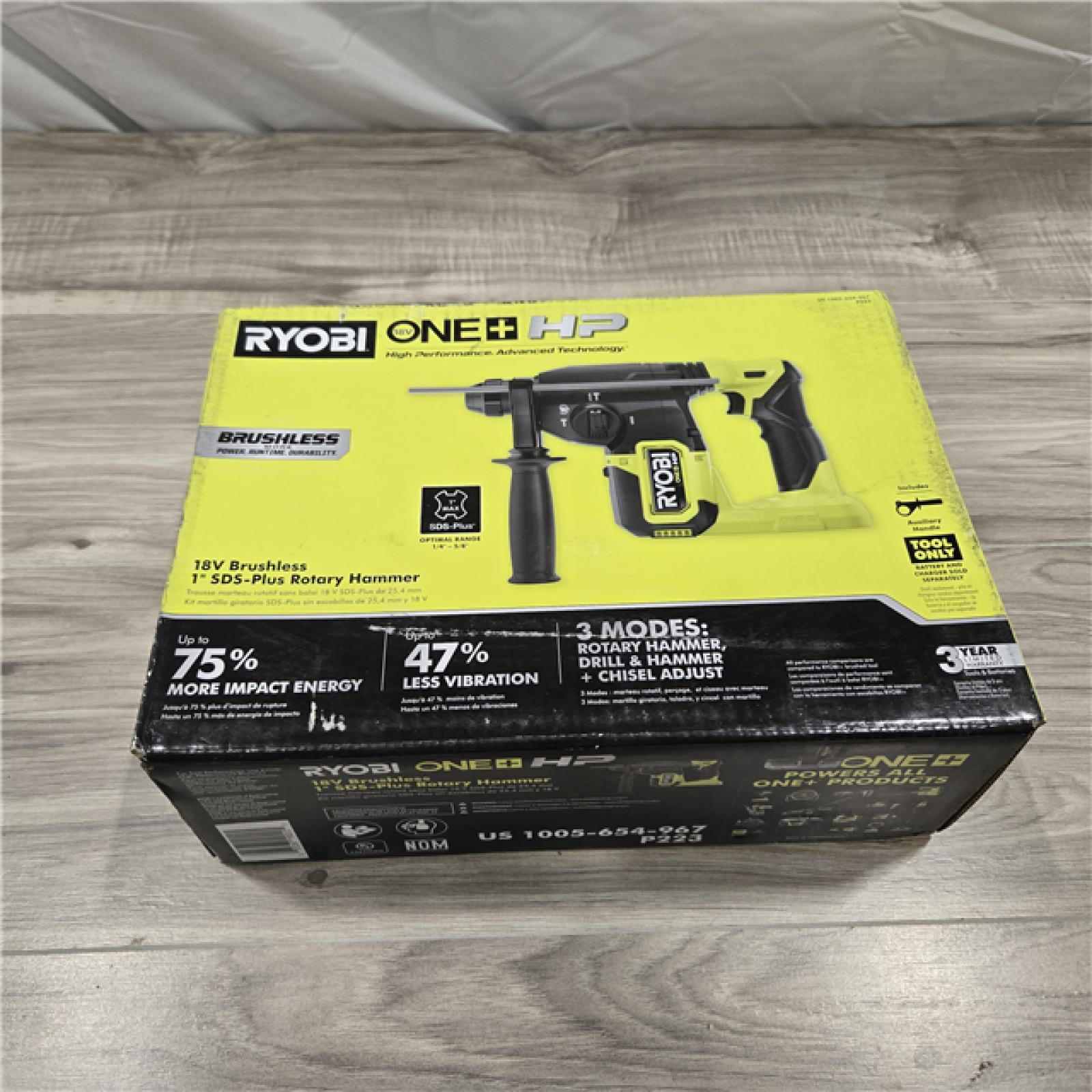 NEW! - RYOBI 18V ONE+ HP Cordless SDS Rotary Hammer (Tool-Only)