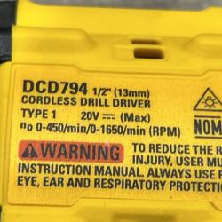 AS-IS DEWALT Atomic 20V Lithium-Ion Cordless Compact 1/2 in. Drill/Driver Kit