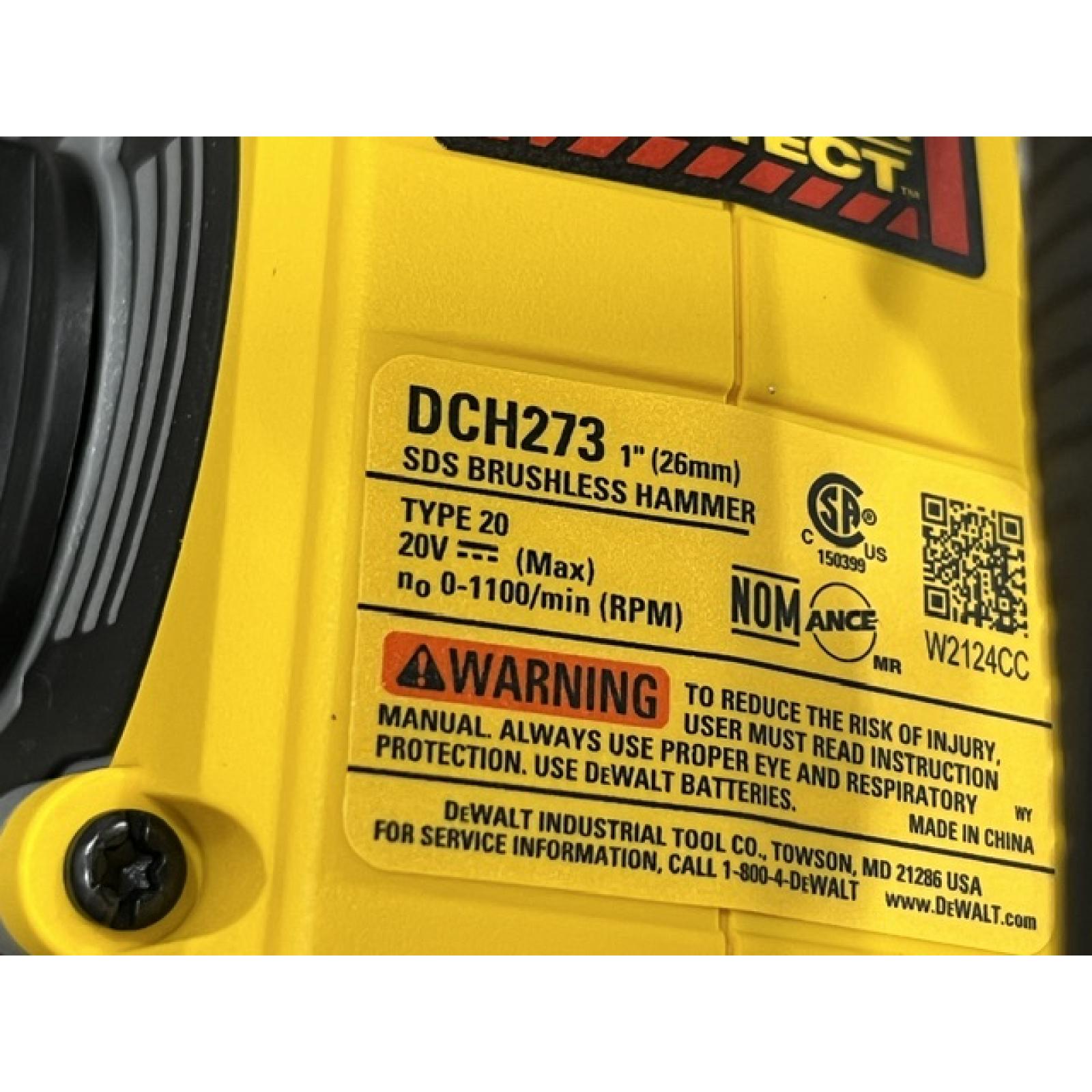 AS-IS DEWALT 20V MAX XR Cordless Brushless 1 in. SDS Plus L-Shape Rotary Hammer (Tool Only)