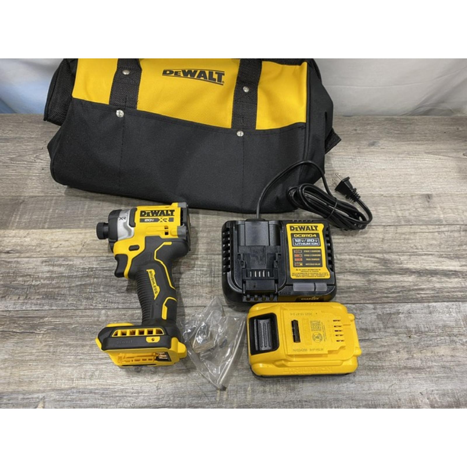 AS-IS DEWALT 20V MAX XR Lithium-Ion Brushless Cordless 3-Speed High Torque 1/4 in. Impact Driver Kit