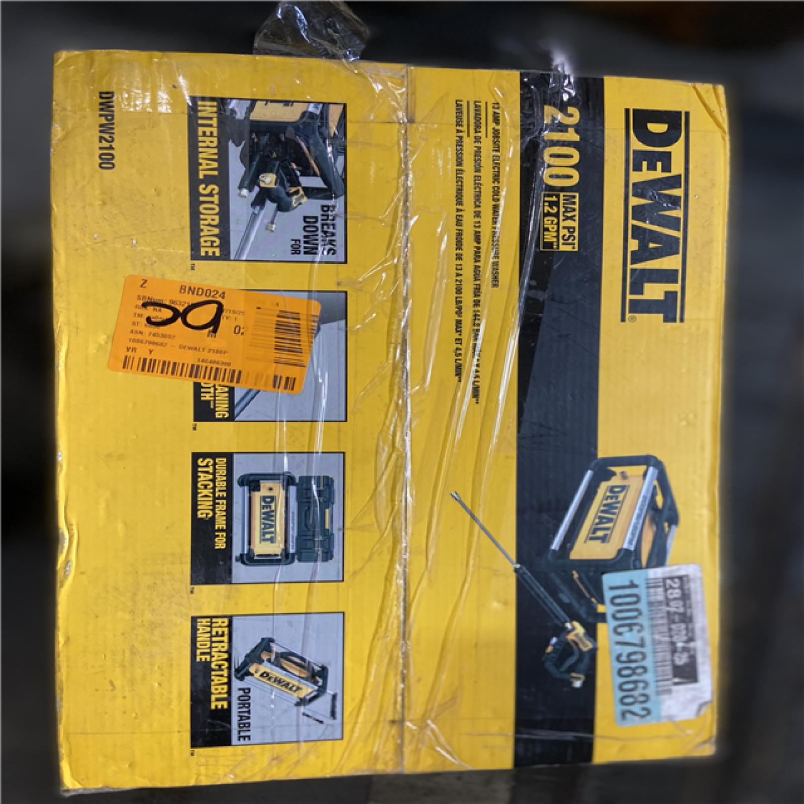 DALLAS LOCATION - DEWALT 2100 PSI 1.2 GPM 13 Amp Cold Water Electric Pressure Washer with Internal Equipment Storage