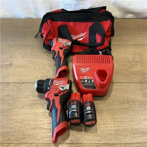 AS-IS Milwaukee 12-Volt Lithium-Ion Brushless Cordless Subcompact Drill and Impact Driver Combo Kit