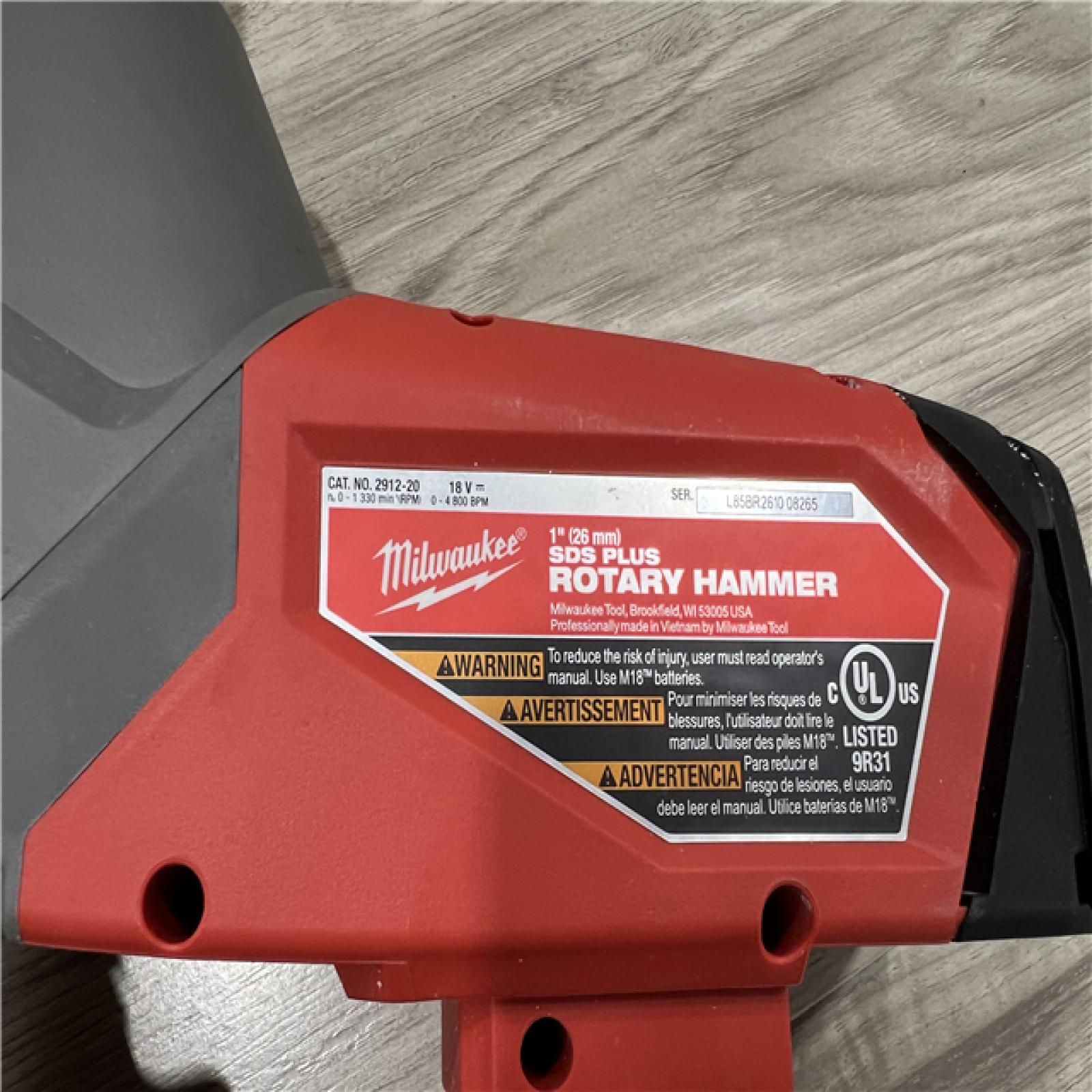 AS-IS Milwaukee  FUEL 18V Lithium-Ion Brushless Cordless 1 in. SDS-Plus Rotary Hammer (Tool-Only)