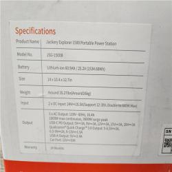 Phoenix Location NEW Jackery Solar Generator Power Outdoors 1534Wh/1800W Model No. JSG-1500B