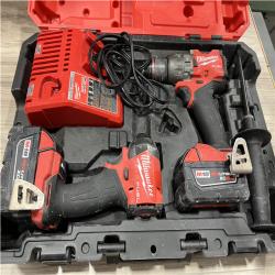 AS-IS Milwaukee FUEL 18V Lithium-Ion Brushless Cordless Hammer Drill and Impact Driver Combo Kit