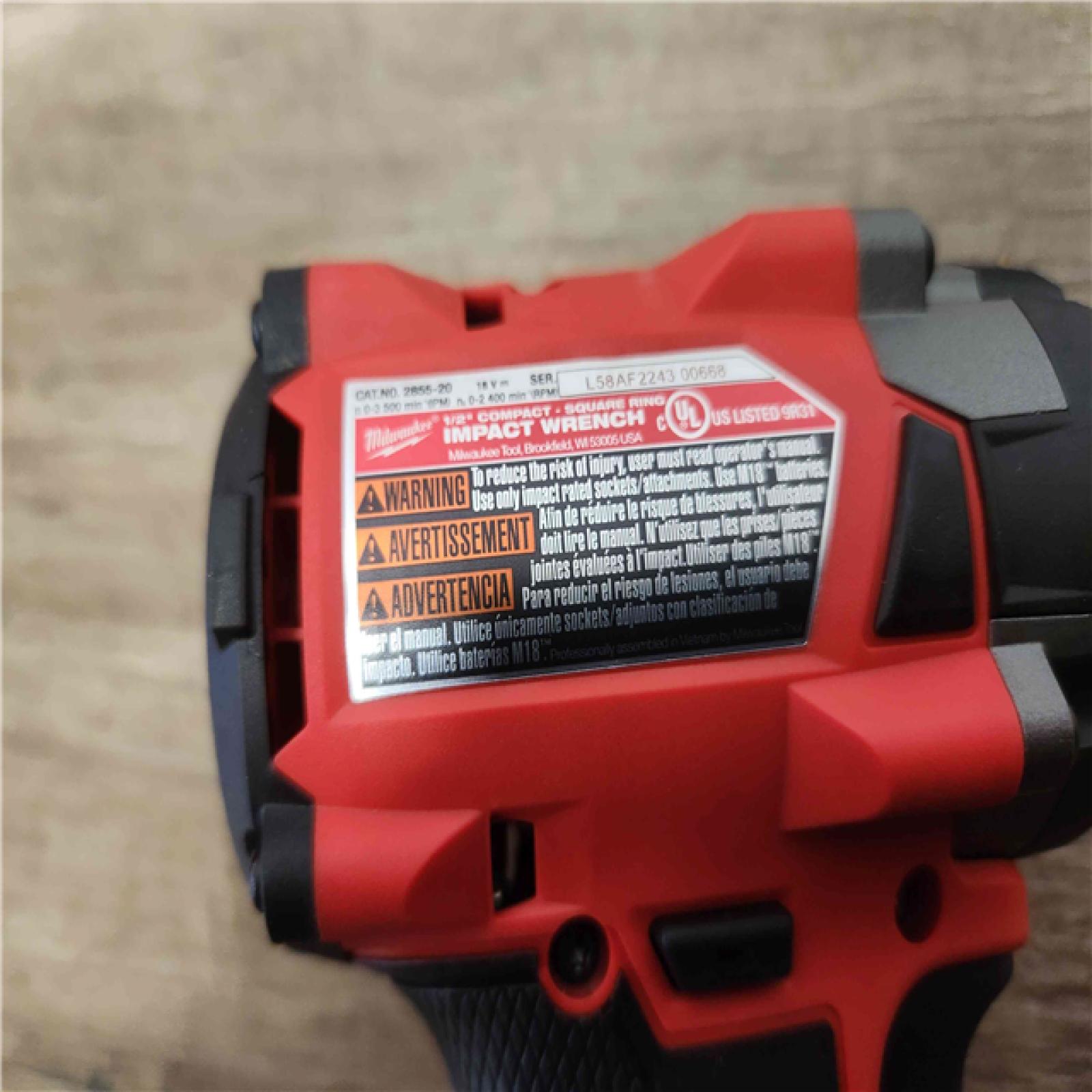 Phoenix Location NEW Milwaukee M18 FUEL 18V Lithium-Ion Brushless Cordless 1/2 in. Compact Impact Wrench with Friction Ring Kit, Resistant Batteries 2855-22R