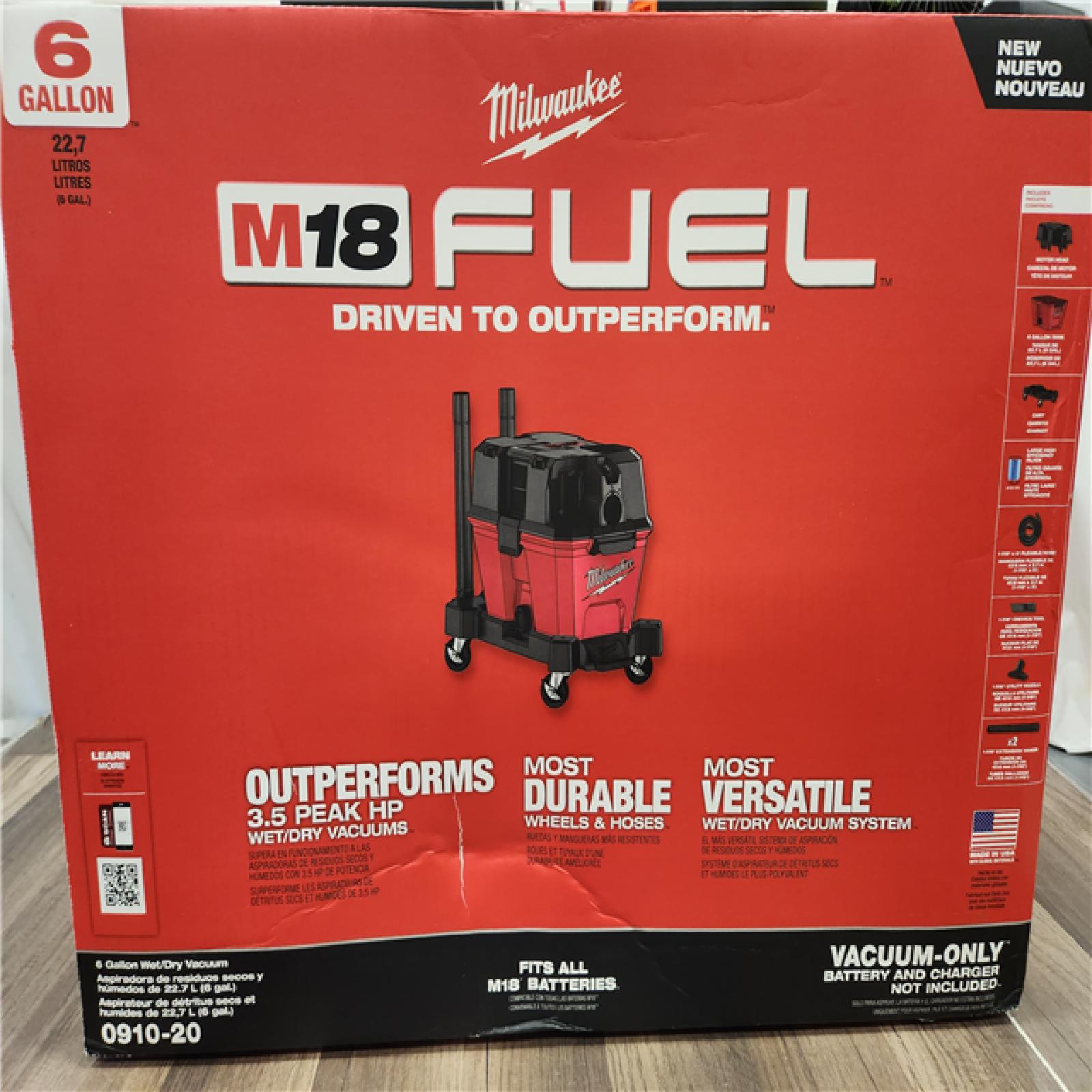 NEW- Milwaukee M18 FUEL Brushless Cordless 6 Gallon Wet/Dry Vacuum (Tool Only)