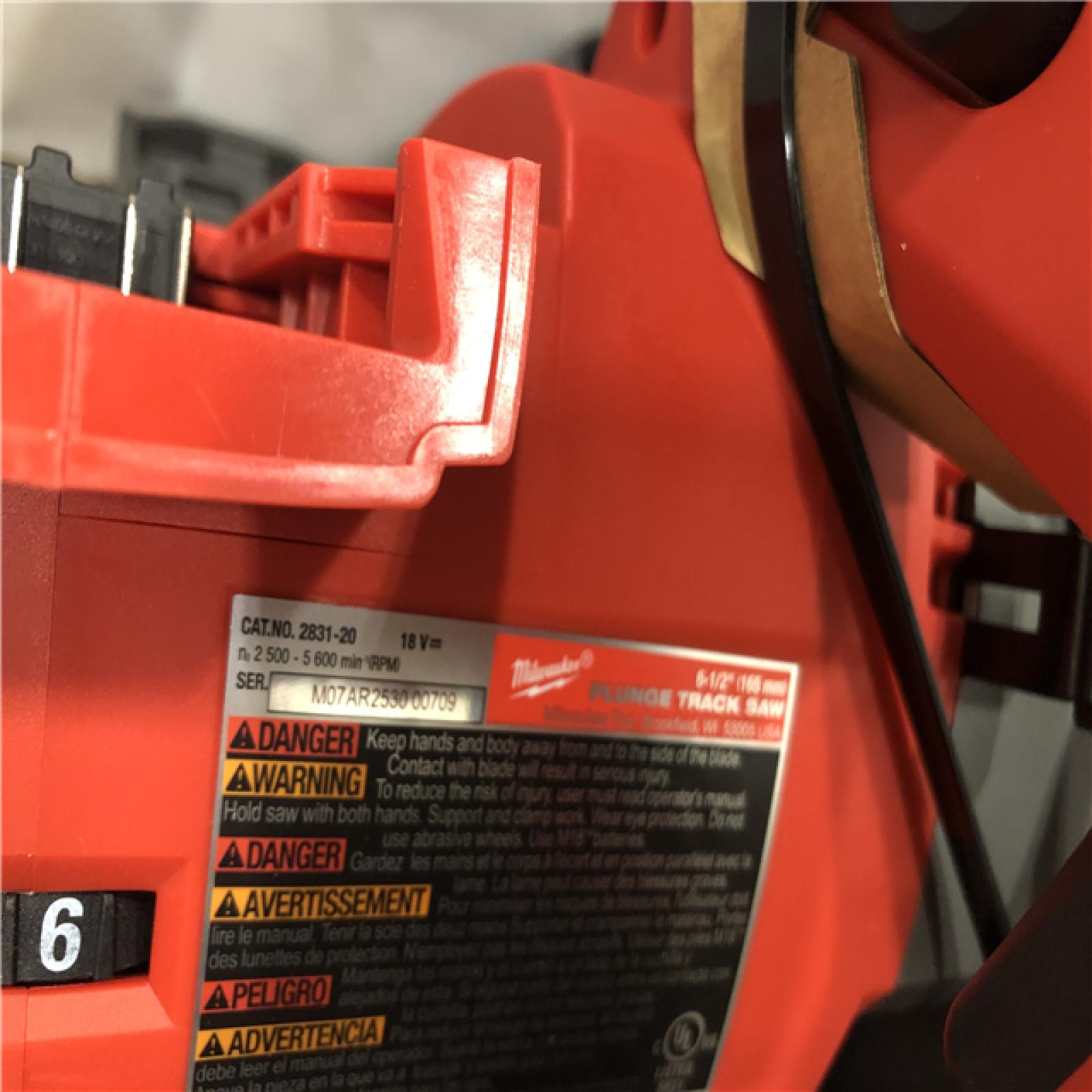 AS-IS Milwaukee FUEL 18V Lithium-Ion Cordless Brushless 6-1/2 in. Plunge Cut Track Saw (Tool-Only)