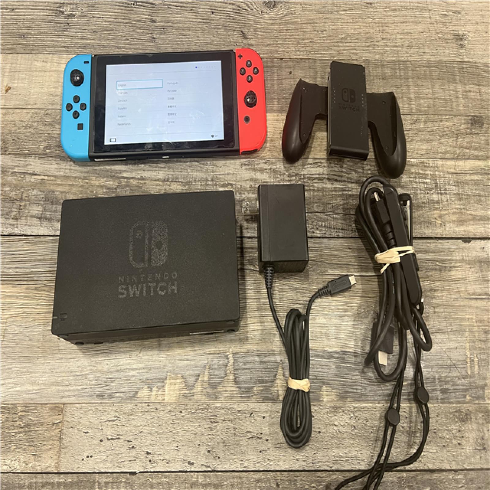 AS-IS Nintendo Switch with Neon Blue and Neon Red Joy-Con