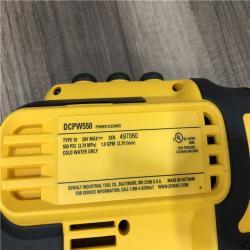 AS-IS DEWALT 20V MAX 550 PSI 1.0 GPM Cold Water Cordless Battery Power Cleaner with 4-Nozzles (Tool Only)