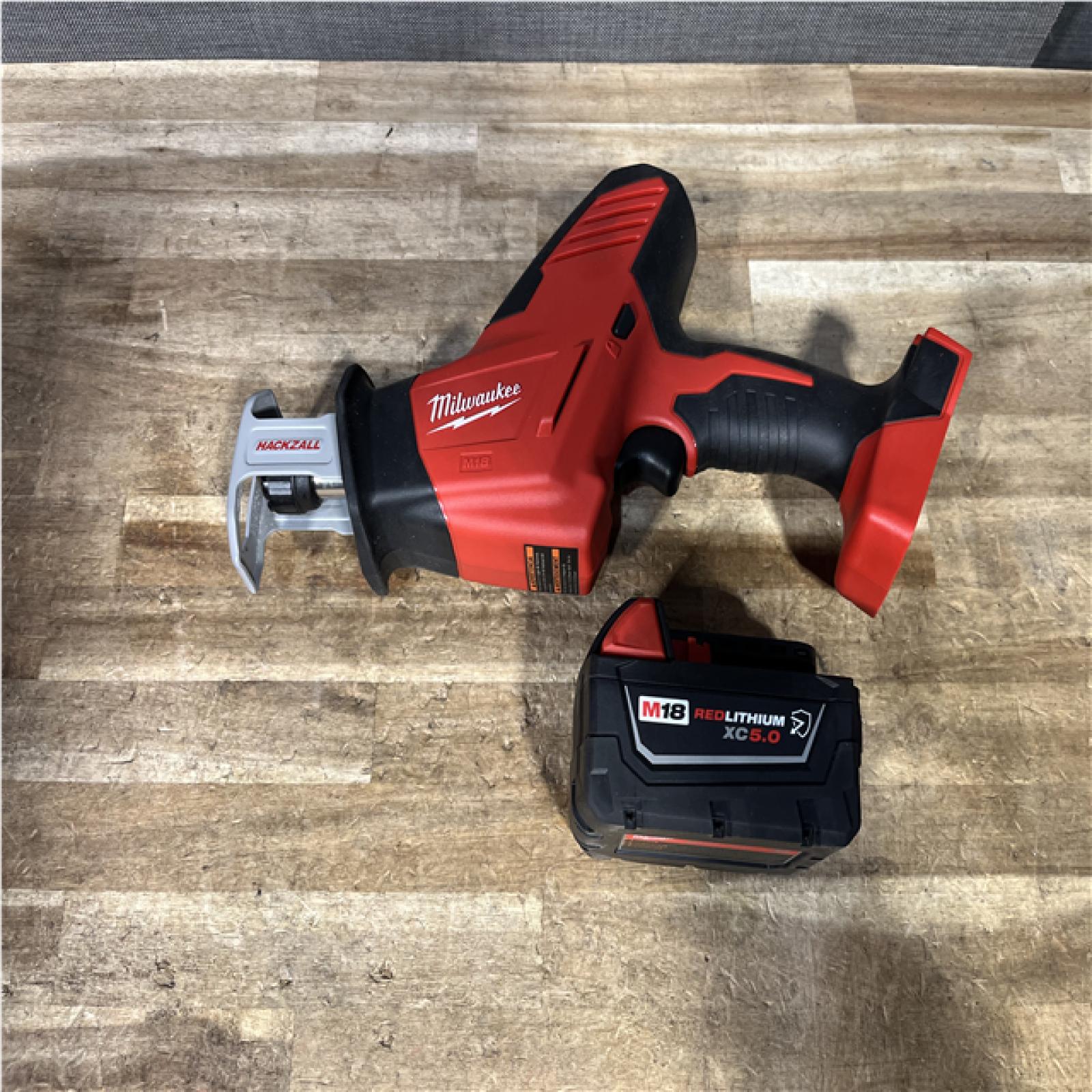 Houston Location AS-IS Milwaukee 18V Lithium-Ion Cordless HACKZALL Reciprocating Saw and Battery