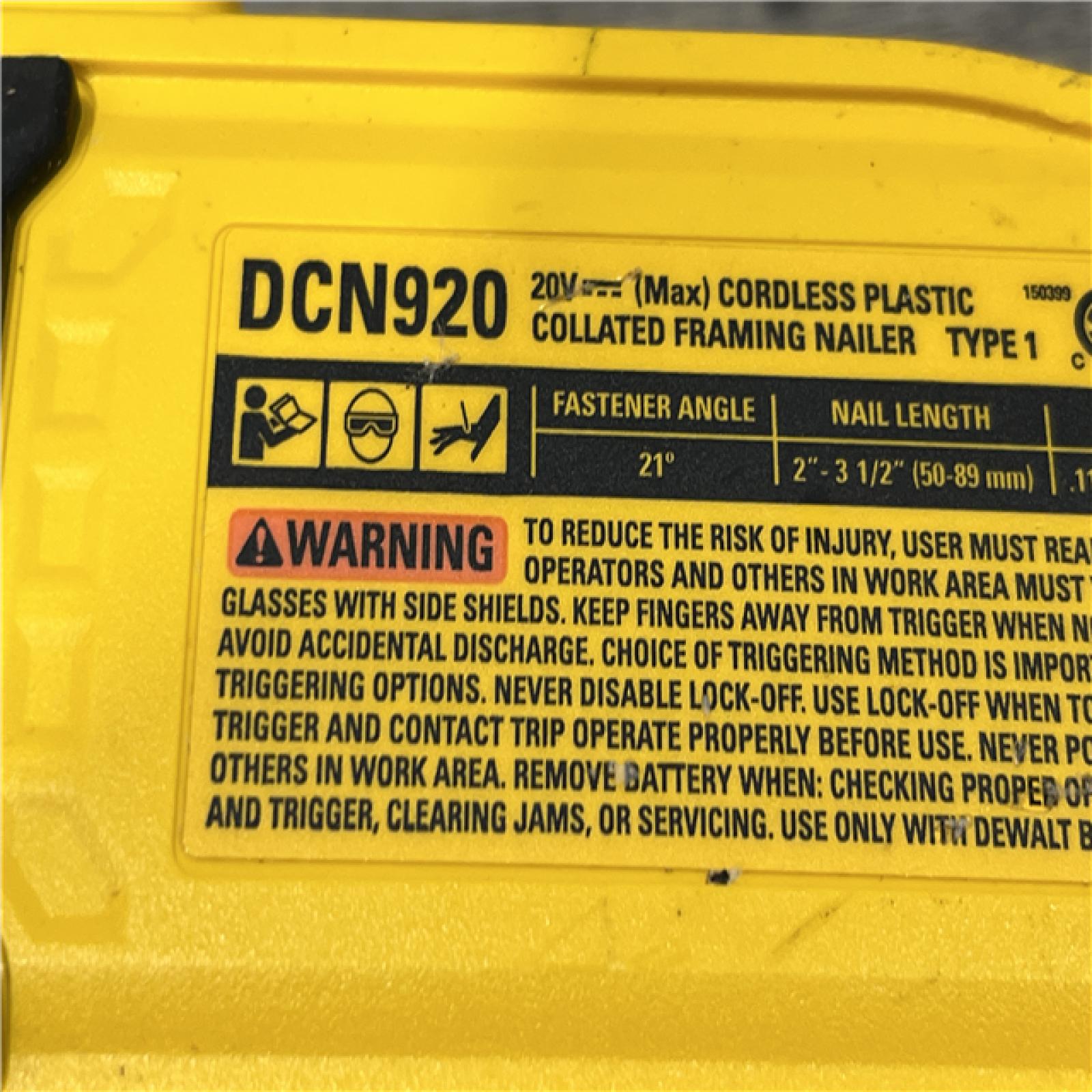 AS-IS DEWALT 20-Volt 21° Cordless Framing Nailer (Tool-Only)