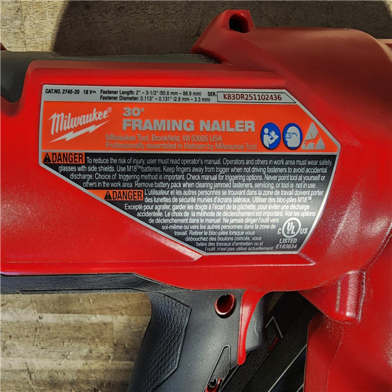 HOUSTON LOCATION - AS-IS M18 FUEL 3-1/2 in. 18-Volt 30-Degree Lithium-Ion Brushless Cordless Framing Nailer (Tool-Only)