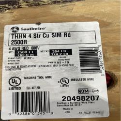 DALLAS LOCATION- SOUTHWIRE 2 500 ft. 4 Red Stranded CU SIMpull THHN Copper Wire