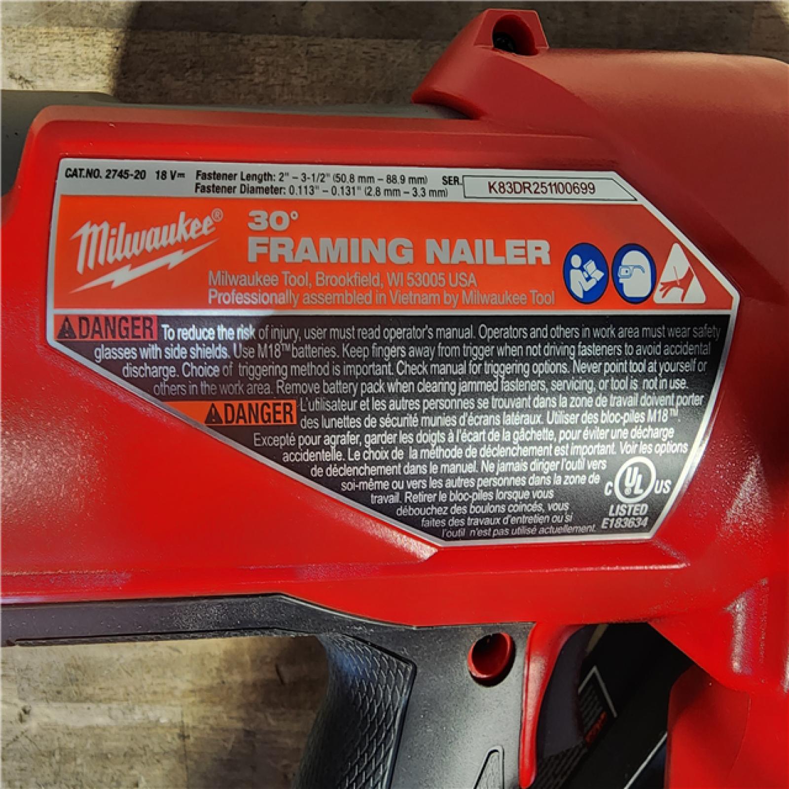 HOUSTON LOCATION - AS-IS (APPEARS LIKE NEW) M18 FUEL 3-1/2 in. 18-Volt 30-Degree Lithium-Ion Brushless Cordless Framing Nailer (Tool-Only)