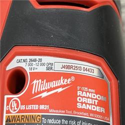 AS-IS Milwaukee 18V Lithium-Ion Cordless 5 in. Random Orbit Sander (Tool-Only)