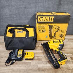 HOUSTON LOCATION - AS-IS DEWALT 20V MAX XR 16-Gauge Electric Cordless Angled Finishing Nailer Kit
