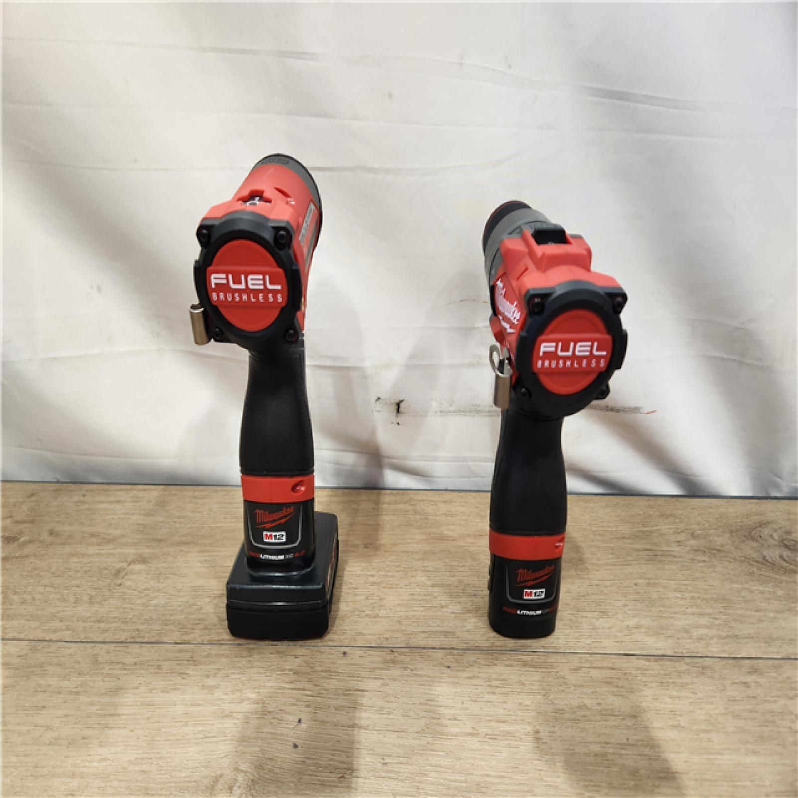 AS-IS- Milwaukee 12V Brushless Hammer Drill and Impact Driver Combo Kit
