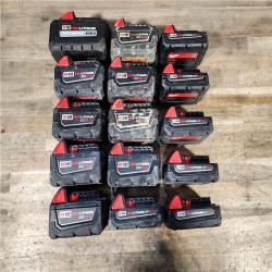 HOUSTON LOCATION - AS-IS MILWAUKEE BATTERY PACK QTY - 15