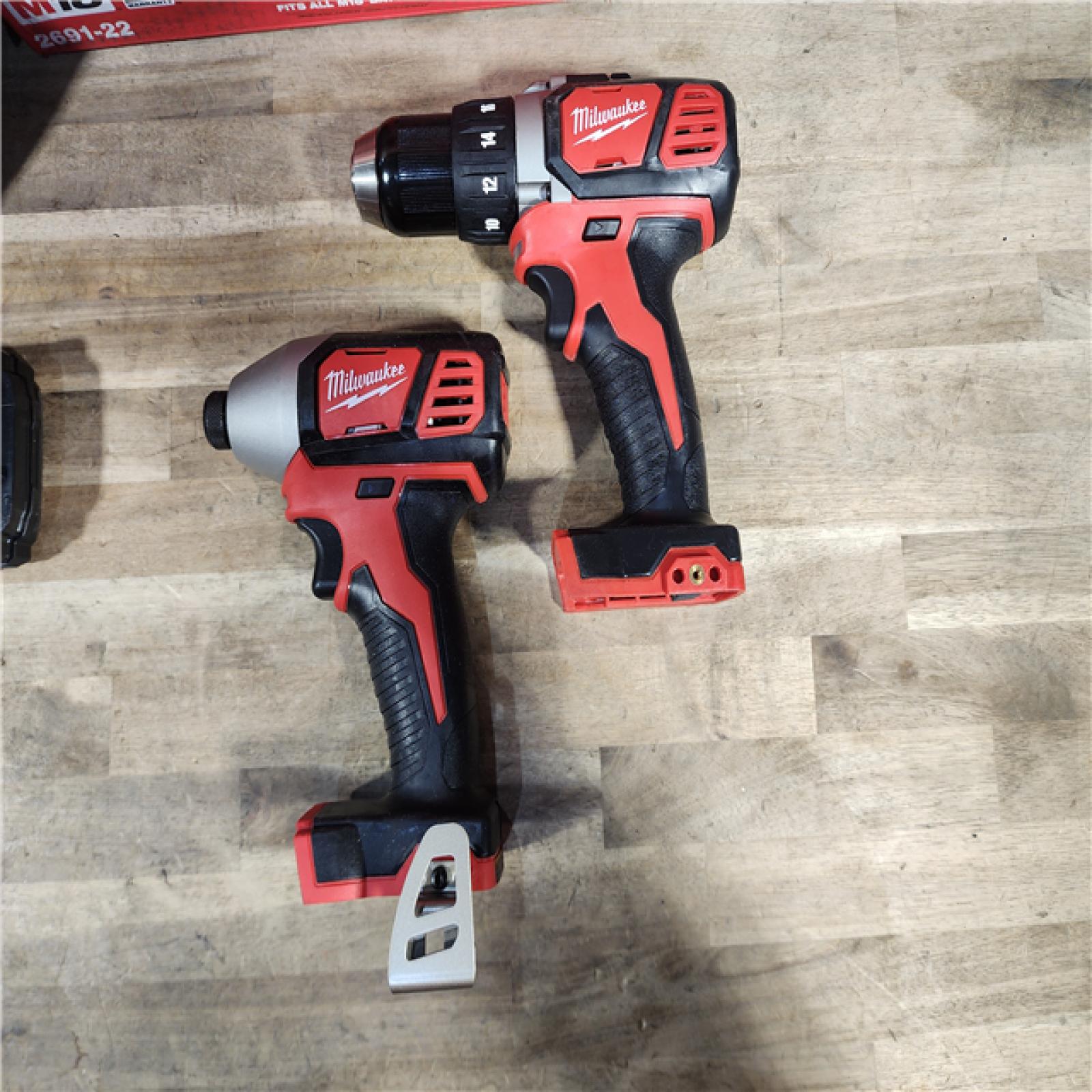 HOUSTON LOCATION - AS-IS Milwaukee 18V Cordless Brushed 2-Tool Drill/Driver and Impact Driver Kit