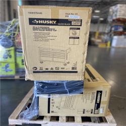 DALLAS LOCATION - Husky Tool Storage 46 in. W x 18 in. D 9-Drawer Mobile Workbench Cabinet in Gloss Black - 2 UNITS