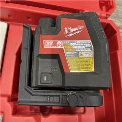 AS-IS Milwaukee Green 100 ft. Cross Line and Plumb Points Rechargeable Laser Level with REDLITHIUM Lithium-Ion