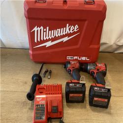AS-IS Milwaukee FUEL 18V Lithium-Ion Brushless Cordless Hammer Drill and Impact Driver Combo Kit