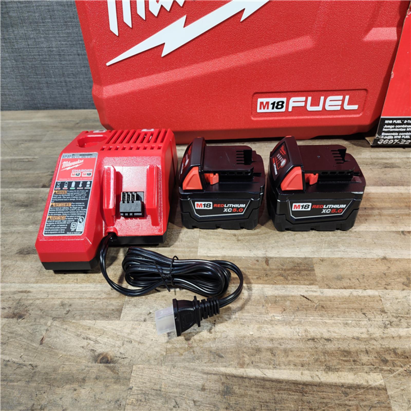 HOUSTON LOCATION - AS-IS (APPEARS LIKE NEW) Milwaukee FUEL 18V Lithium-Ion Brushless Cordless Hammer Drill and Impact Driver Combo Kit