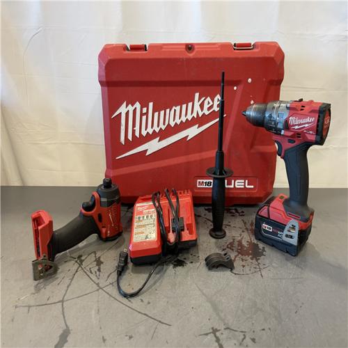 AS-IS - MILWAUKEE M18 FUEL 18V Lithium-Ion Brushless Cordless Hammer Drill and Impact Driver Combo Kit