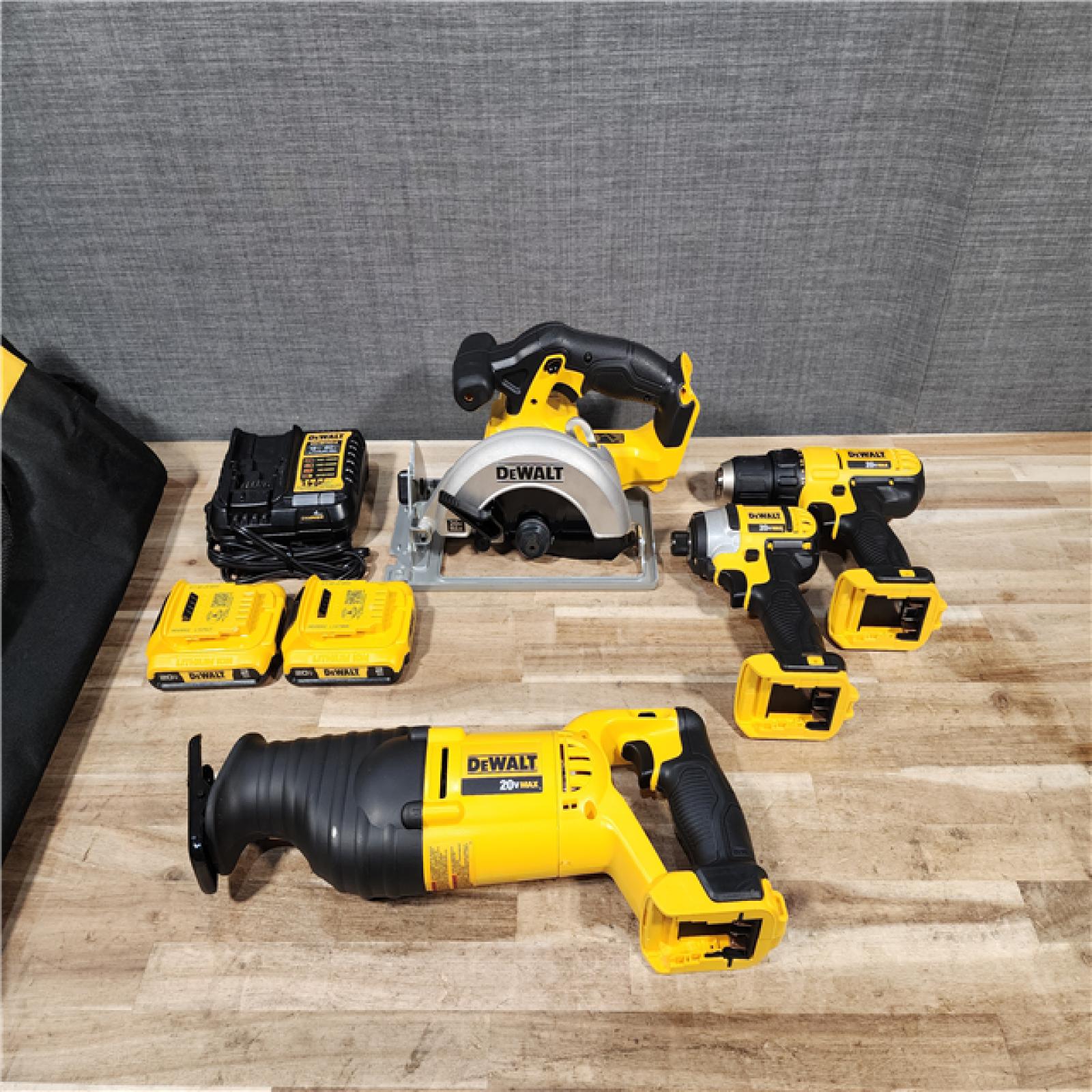 HOUSTON LOCATION - AS-IS DEWALT 4 TOOL COMBO KIT W/ (2) BATTERY & CHARGER