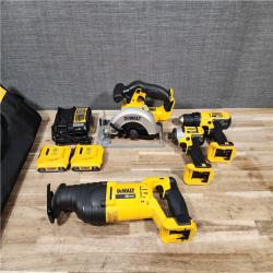 HOUSTON LOCATION - AS-IS DEWALT 4 TOOL COMBO KIT W/ (2) BATTERY & CHARGER