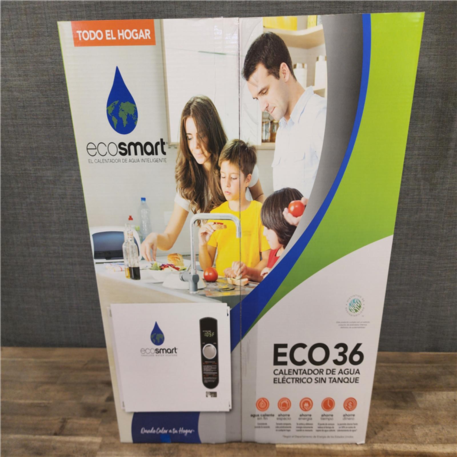 HOUSTON LOCATION - AS-IS (NEW) ECOSMART ECO36 TANKLESS ELECTRIC WATER HEATER