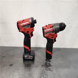 AS-IS- Milwaukee 12V Brushless Hammer Drill and Impact Driver Combo Kit