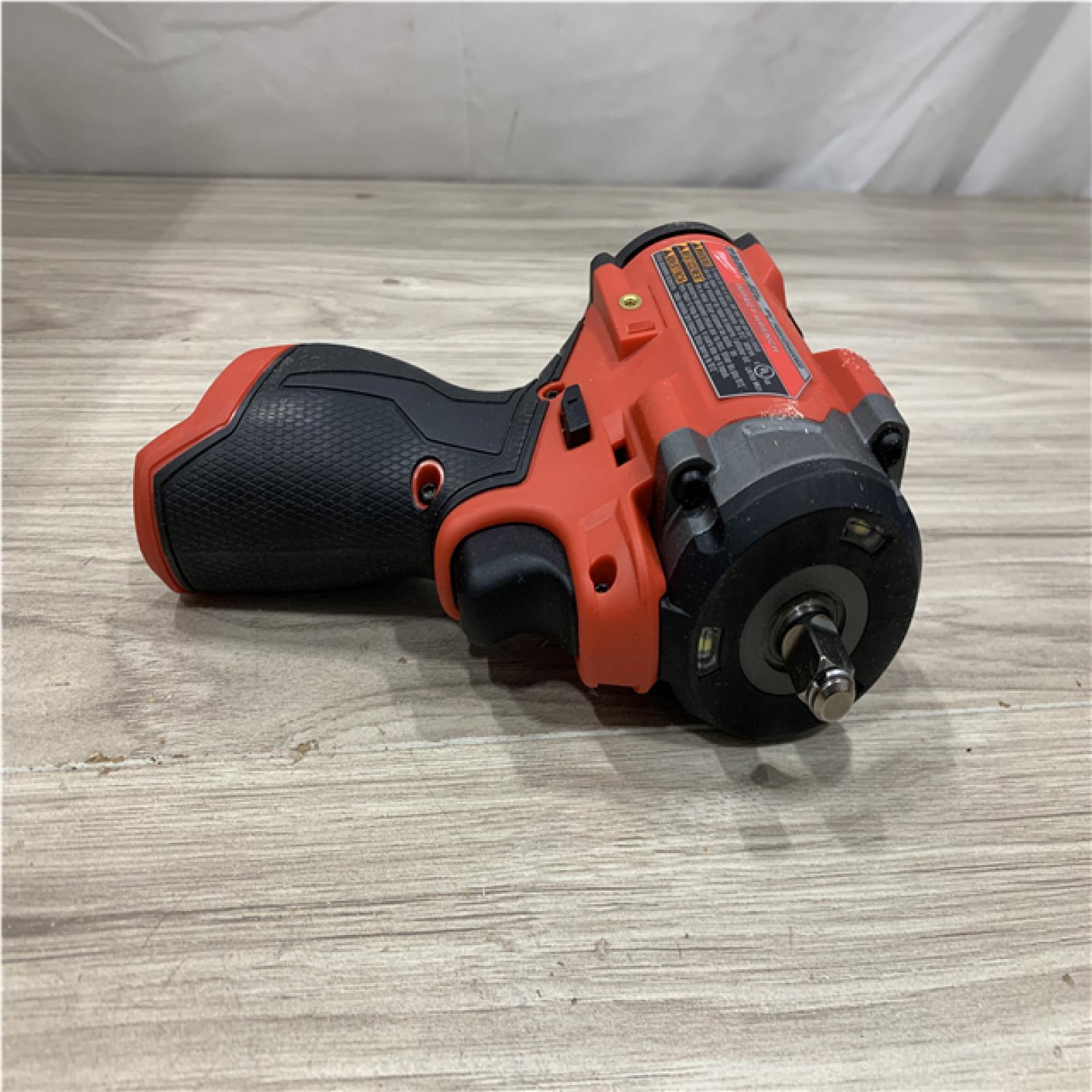 AS-IS Milwaukee FUEL 12V Lithium-Ion Brushless Cordless Stubby 3/8 in. Impact Wrench (Tool-Only)