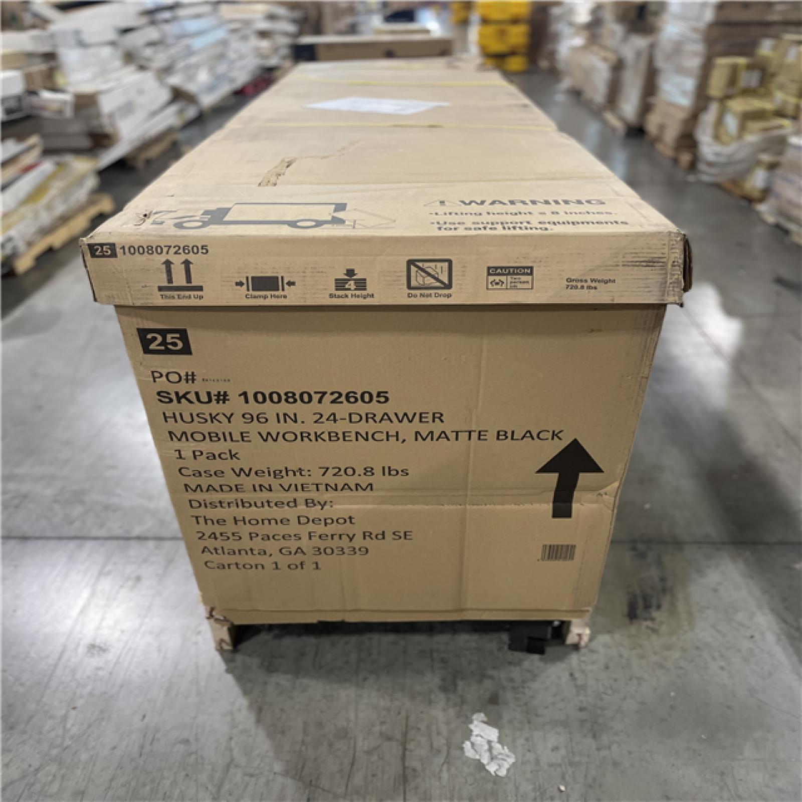 DALLAS LOCATION- AS-IS Husky Heavy Duty 96 in. W x 24 in. D Mobile Workbench Cabinet