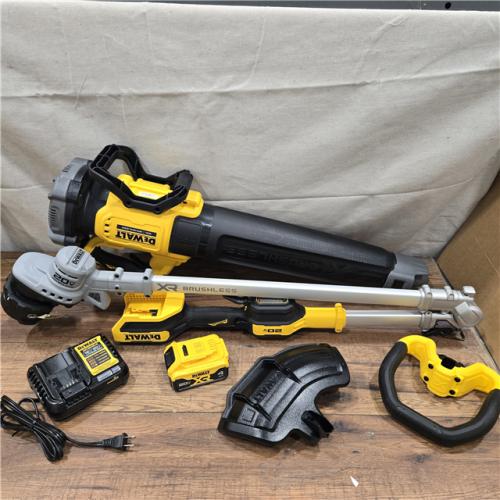 AS-IS DEWALT 20V MAX Cordless Battery Powered String Trimmer & Blower Combo Kit with (1) 4 Ah Battery & Charger