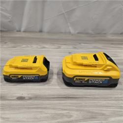 AS-IS Dewalt 20V MAX POWERSTACK Lithium-Ion Batteries and Charger Starter Kit (1.7 Ah/5 Ah) - DCBP315-2C