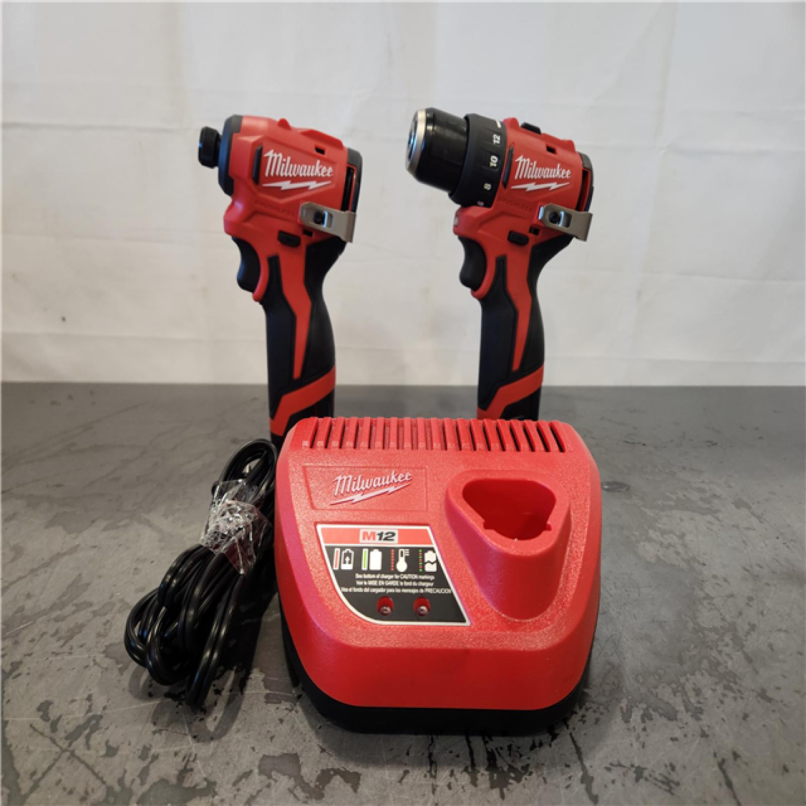 AS-IS- M12 12-Volt Lithium-Ion Brushless Cordless Subcompact Drill and Impact Driver Combo Kit W/2 Batteries and Bag (2-Tool)