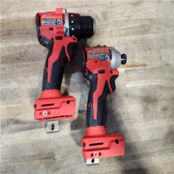 HOUSTON LOCATION - AS-IS Milwaukee M18 18V Lithium-Ion Brushless Cordless Compact Drill/Impact Combo Kit (2-Tool) W/(2) 2.0 Ah Batteries  Charger & Bag