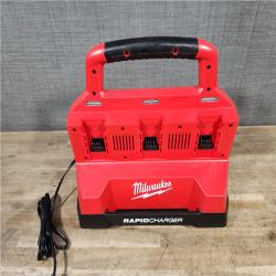 HOUSTON LOCATION - AS-IS Milwaukee M18 Packout Six Bay Rapid Charger W/ (1) HD12.0 FORGE BATTERY