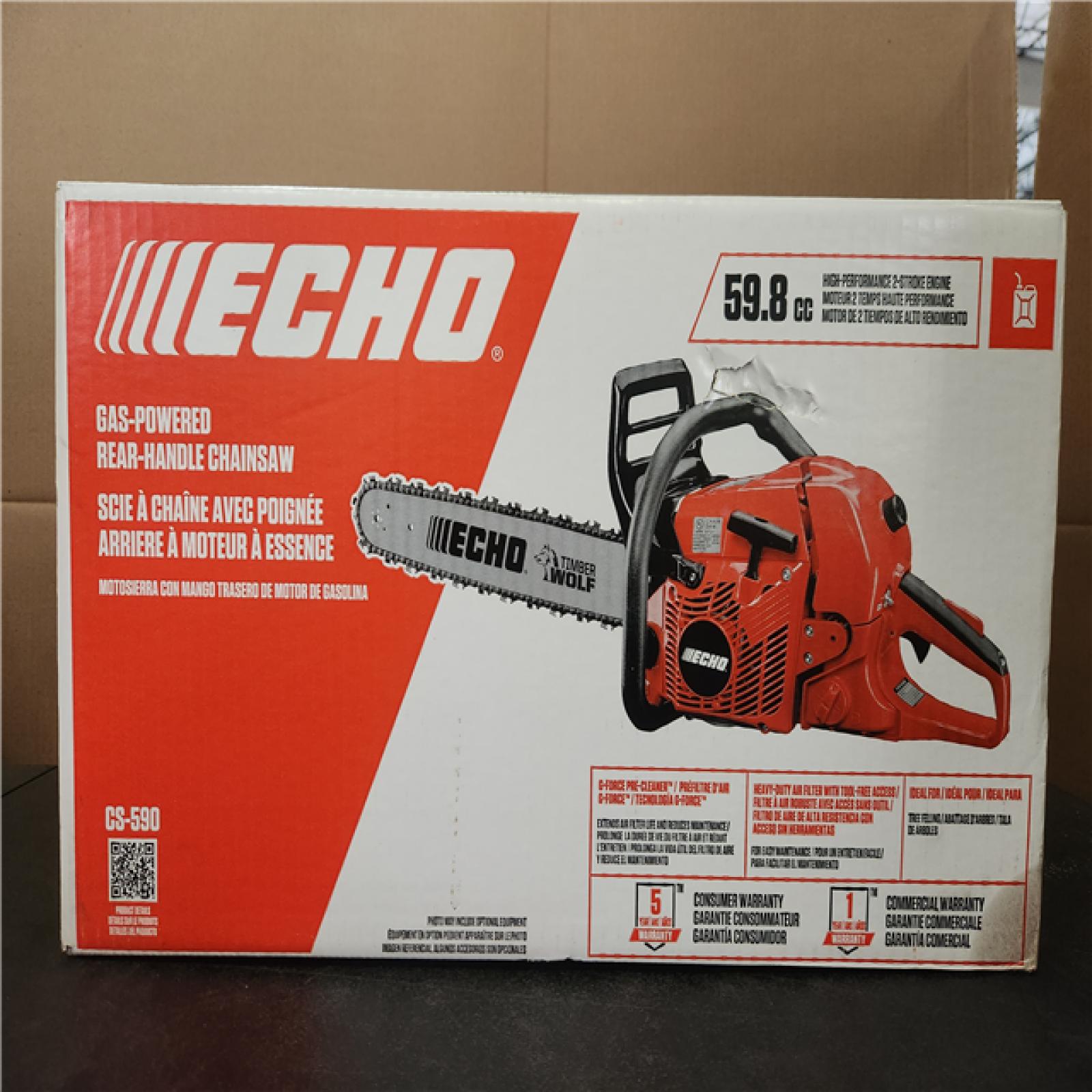Phoenix LIKE NEW ECHO 20 in. 59.8 cc Gas 2-Stroke Rear Handle Timber Wolf Chainsaw