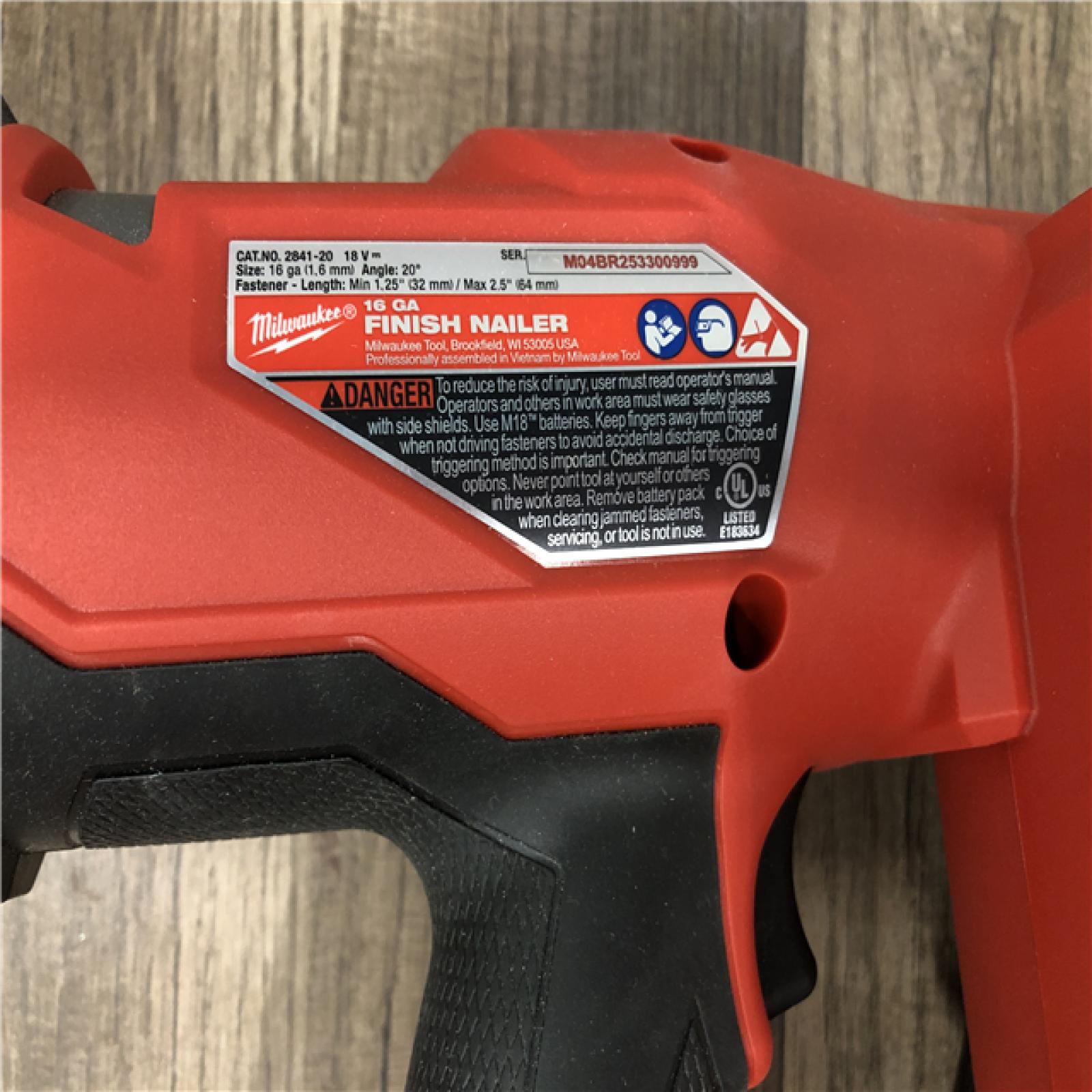AS-IS Milwaukee FUEL 18-Volt Lithium-Ion Brushless Cordless Gen II 16-Gauge Angled Finish Nailer (Tool-Only)